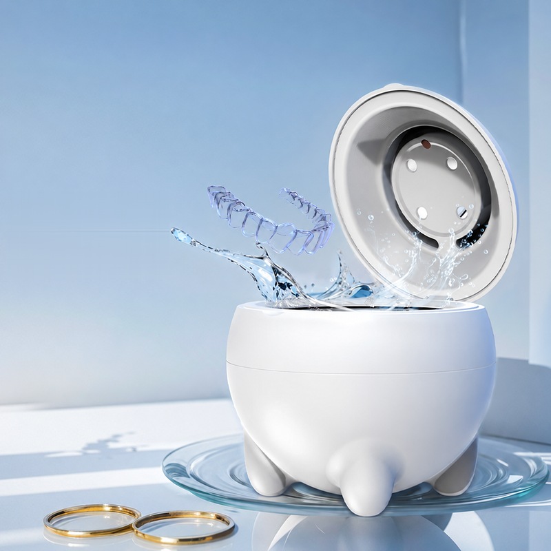 เครื่องล้างอัลตราโซนิค ล้างรีเทนเนอร์ 180 มล. URC – เครื่องล้างอัลตราโซนิค ล้างรีเทนเนอร์ ฟันปลอม เครื่องประดับ อัลตราโซนิค 48 kHz กดปุ่มเดียว ไฟ UV-C + UV-A ในฝาเฉพาะรุ่นไฟ UV (ตามข้อมูลผู้ผลิต)