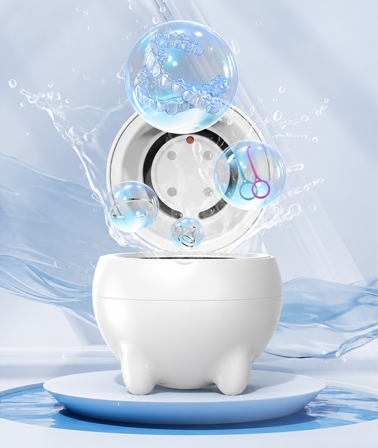 เครื่องล้างอัลตราโซนิค ล้างรีเทนเนอร์ 180 มล. URC – เล็กกะทัดรัด ขนาดประมาณ 11.4 ซม. ล้างจัดฟันใส รีเทนเนอร์ ฟันยาง ฟันปลอม อุปกรณ์จัดฟัน แหวน ต่างหู สร้อย เครื่องประดับ