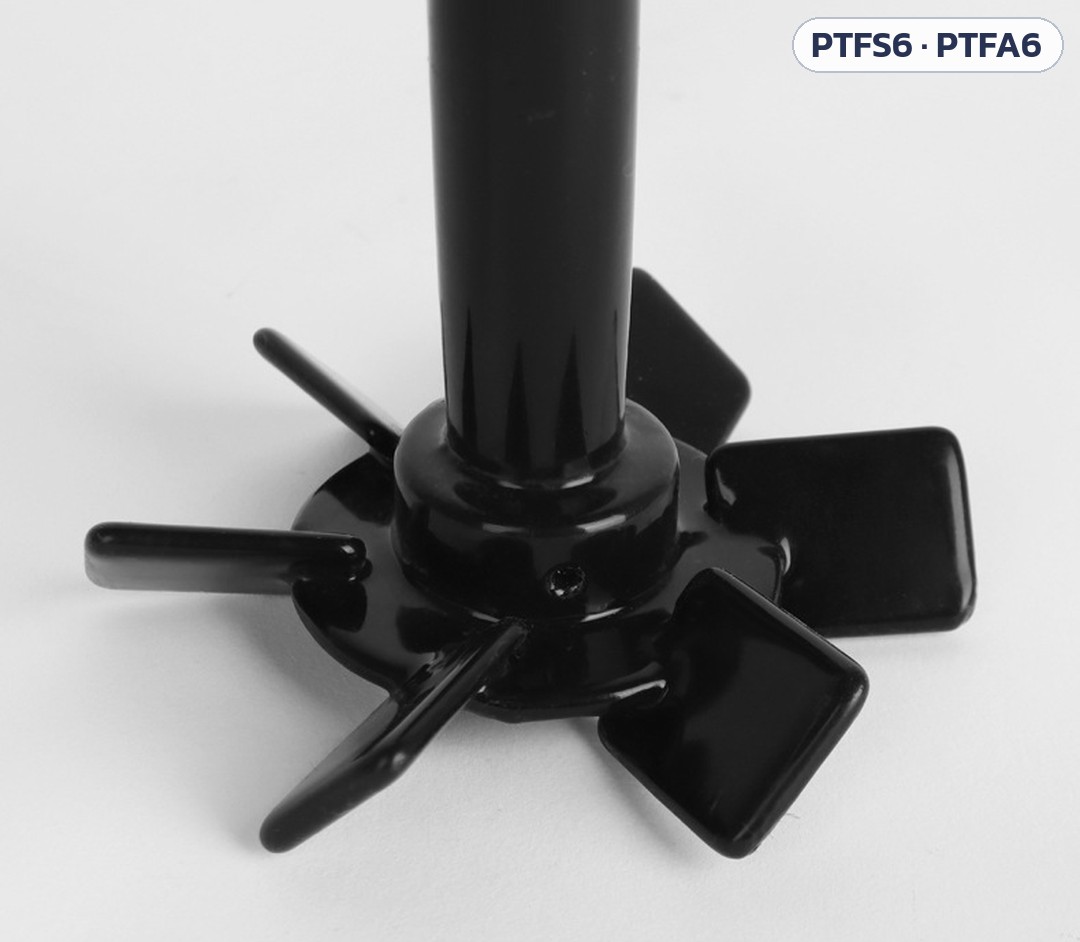 ภาพถ่ายสินค้า: ใบกวนกังหัน 6 ใบ แบบใบเอียง เคลือบ PTFE ภาพใกล้ จานกลางและใบกวน