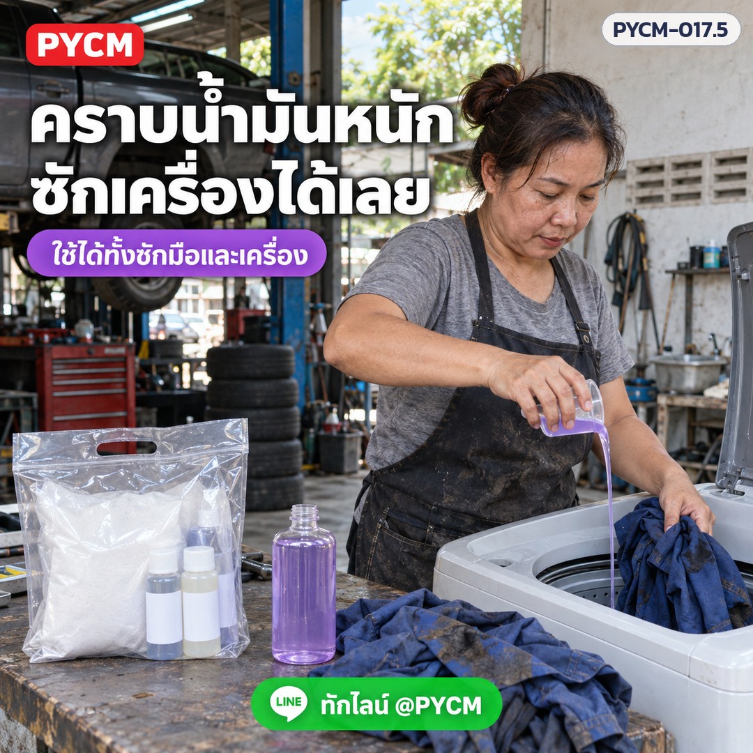 ชุดทำน้ำยาซักผ้า ขจัดคราบ 10 กก. (รหัส 12113) – คราบน้ำมันหนัก ซักเครื่องได้เลย ใช้ได้ทั้งซักมือและเครื่อง