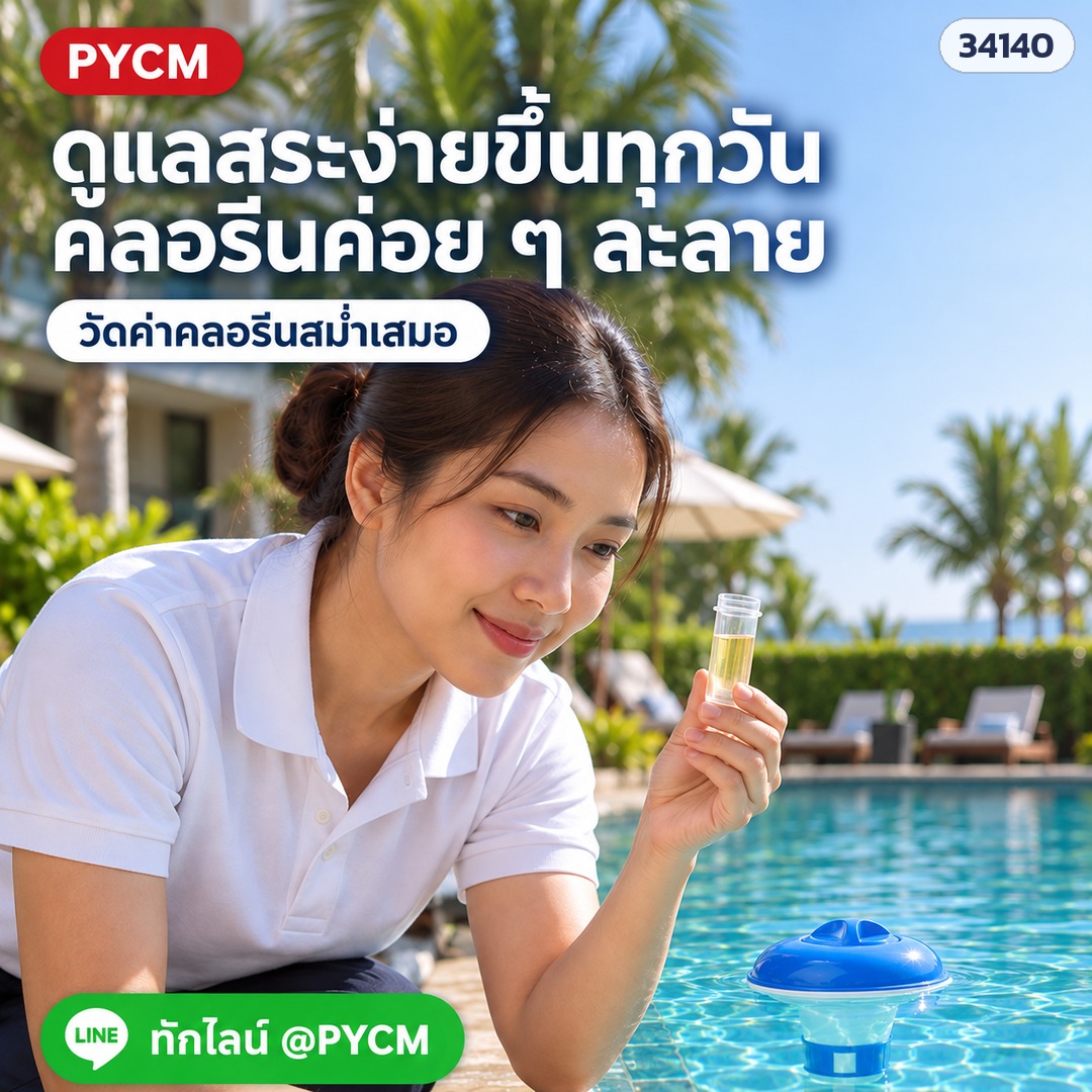 ดูแลสระรีสอร์ทด้วยทุ่น CLF-CD05 คลอรีนค่อย ๆ ละลาย วัดค่าคลอรีนสม่ำเสมอ (ภาพประกอบ)