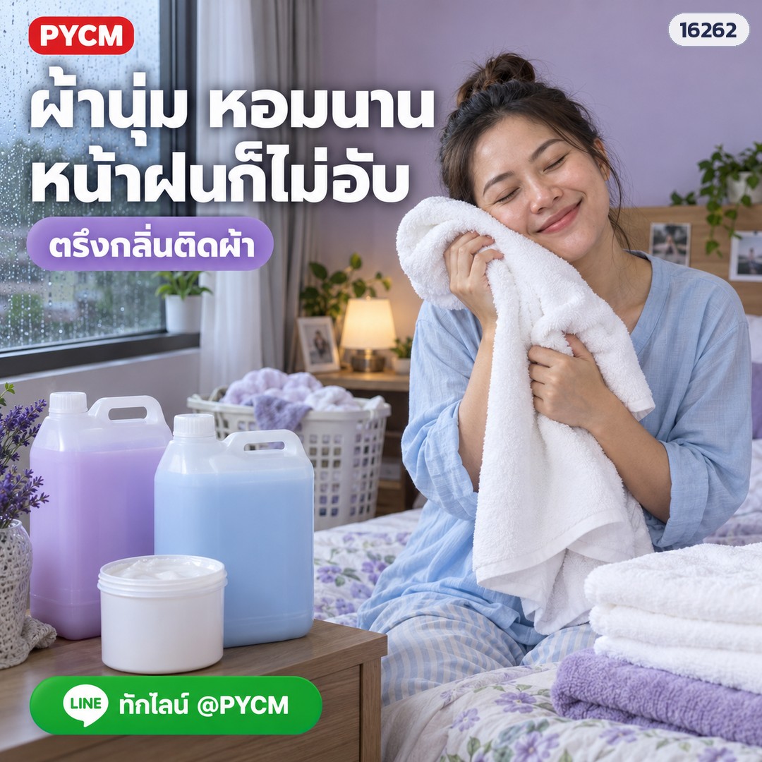 ผ้านุ่ม หอมนาน หน้าฝนก็ไม่อับ ตรึงกลิ่นติดผ้า