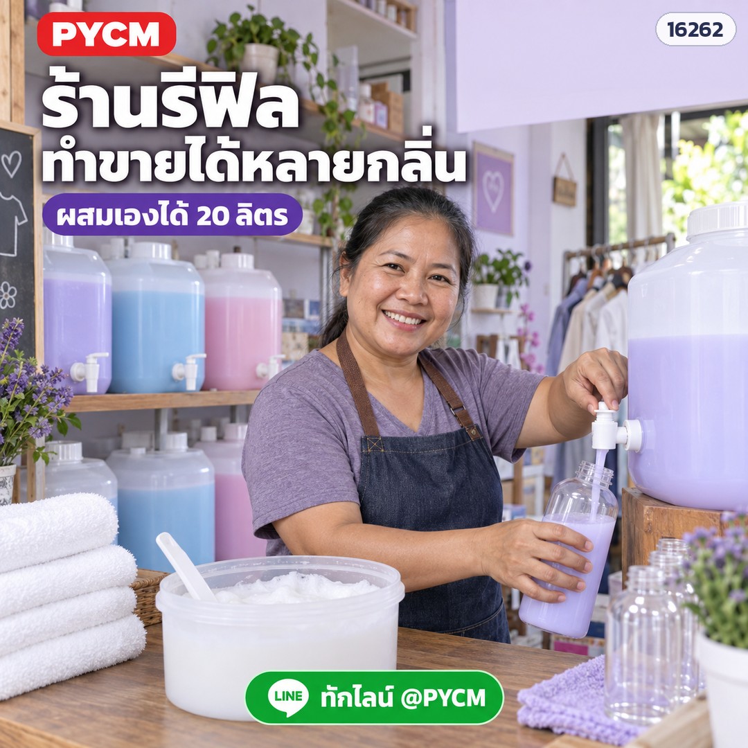 ร้านรีฟิล ทำขายได้หลายกลิ่น ผสมเองได้ 20 ลิตร