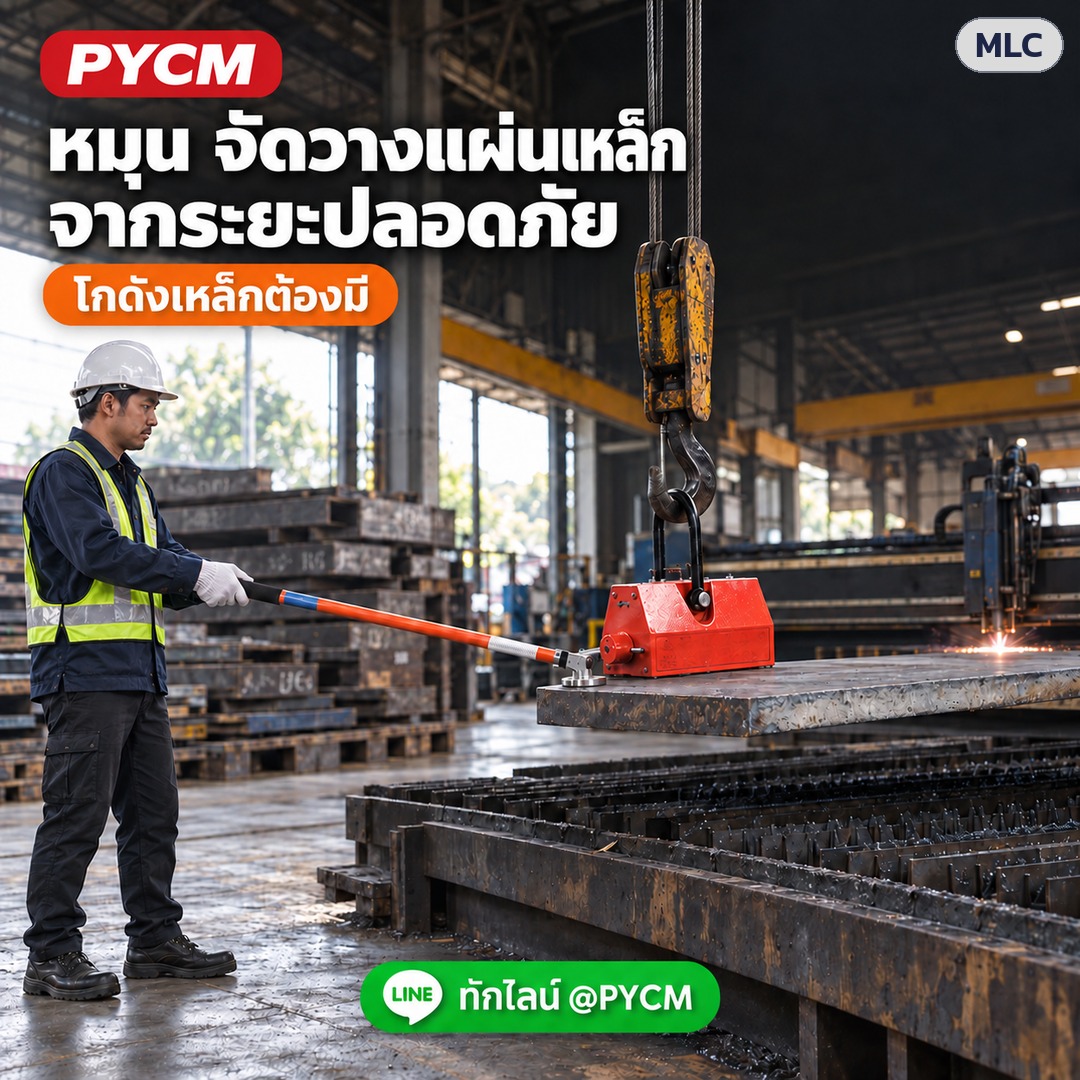 ด้ามแม่เหล็กควบคุมโหลดยก – หมุน จัดวางแผ่นเหล็กจากระยะปลอดภัย