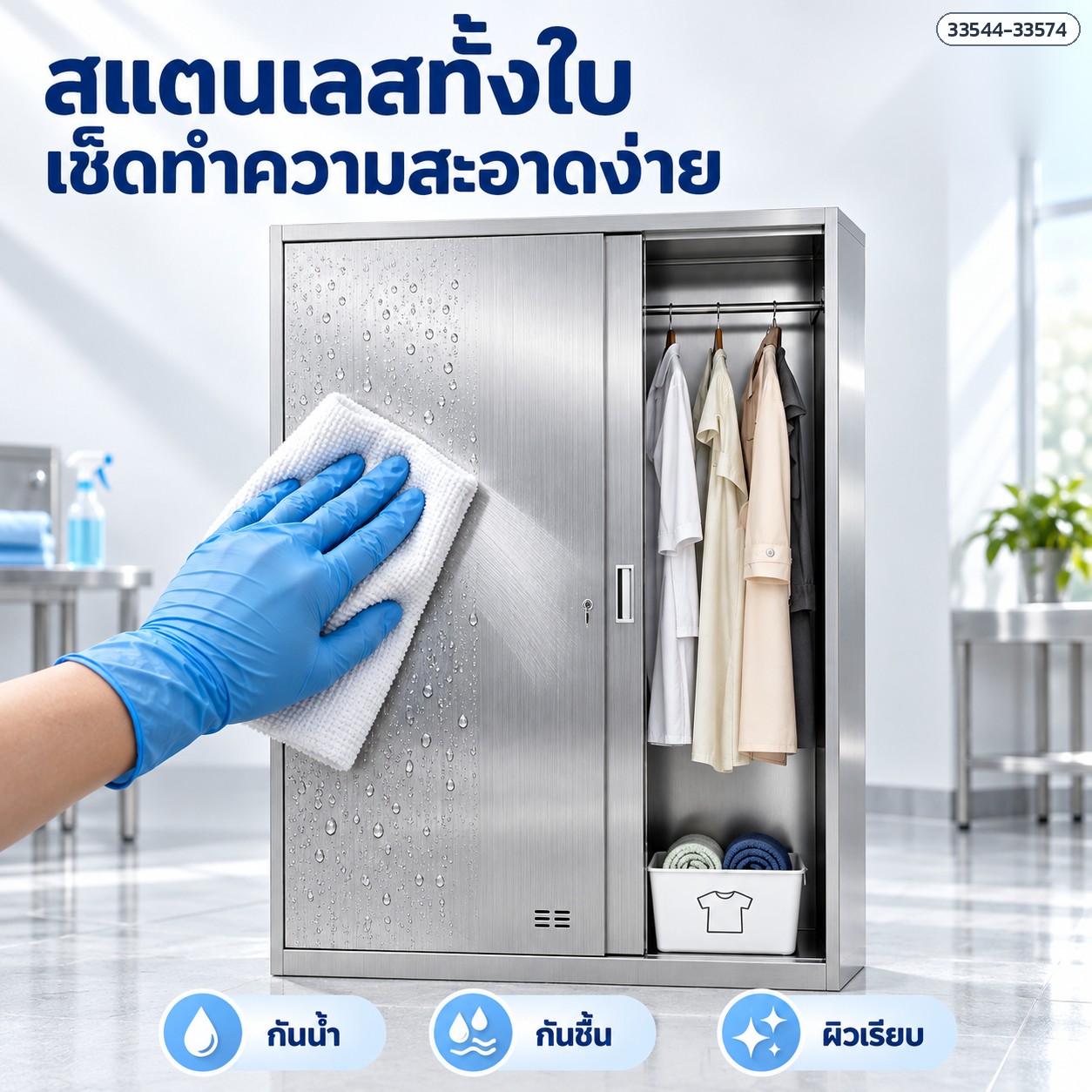 สแตนเลสทั้งใบ เช็ดทำความสะอาดง่าย