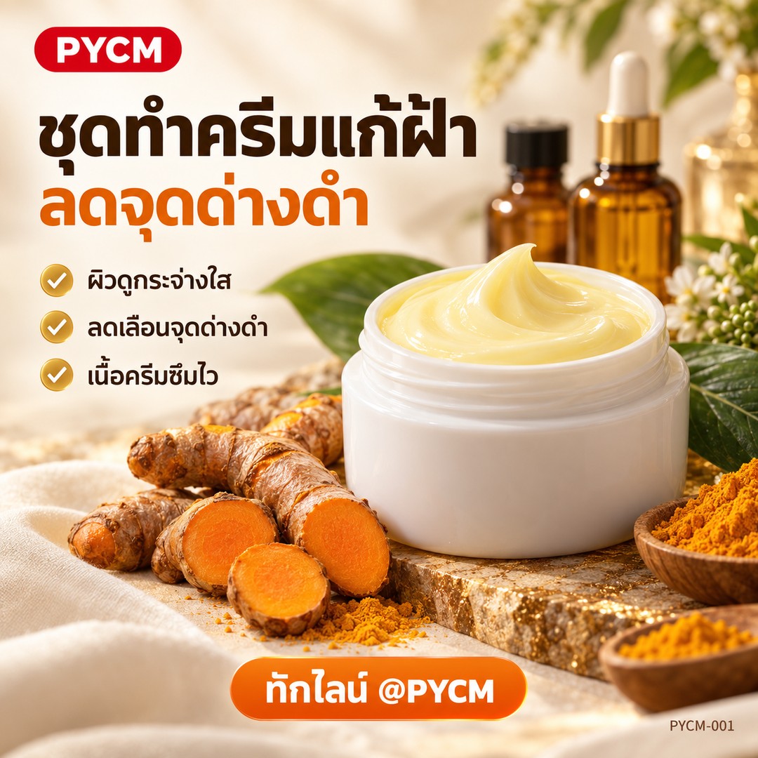 ชุดทำครีมแก้ฝ้า ลดจุดด่างดำ PYCM-001 ผลิตได้ 1 กก. | ปัญญาเคมีภัณฑ์