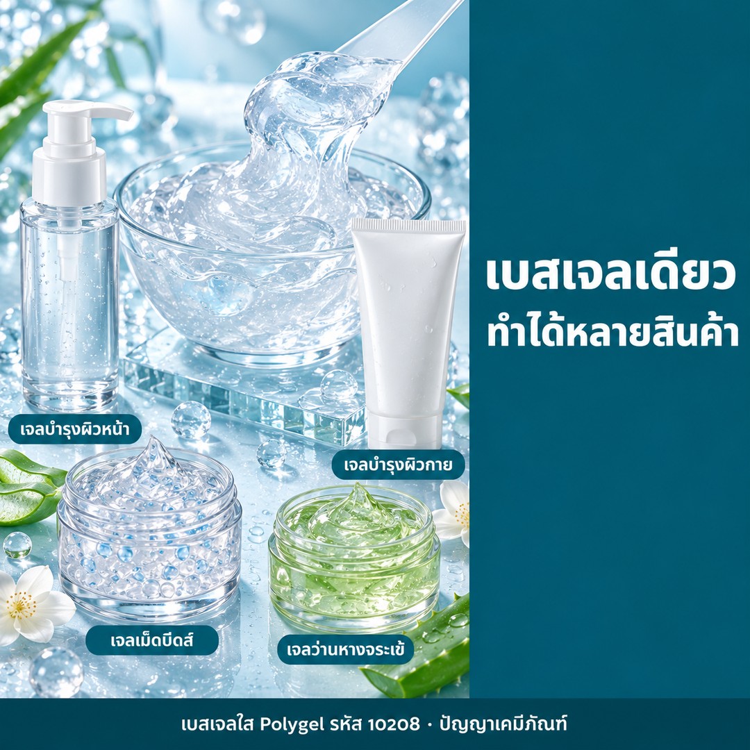 ต่อยอดเบสเจลใสเป็นเจลบำรุงผิวหน้า เจลบำรุงผิวกาย เจลเม็ดบีดส์ เจลว่านหางจระเข้