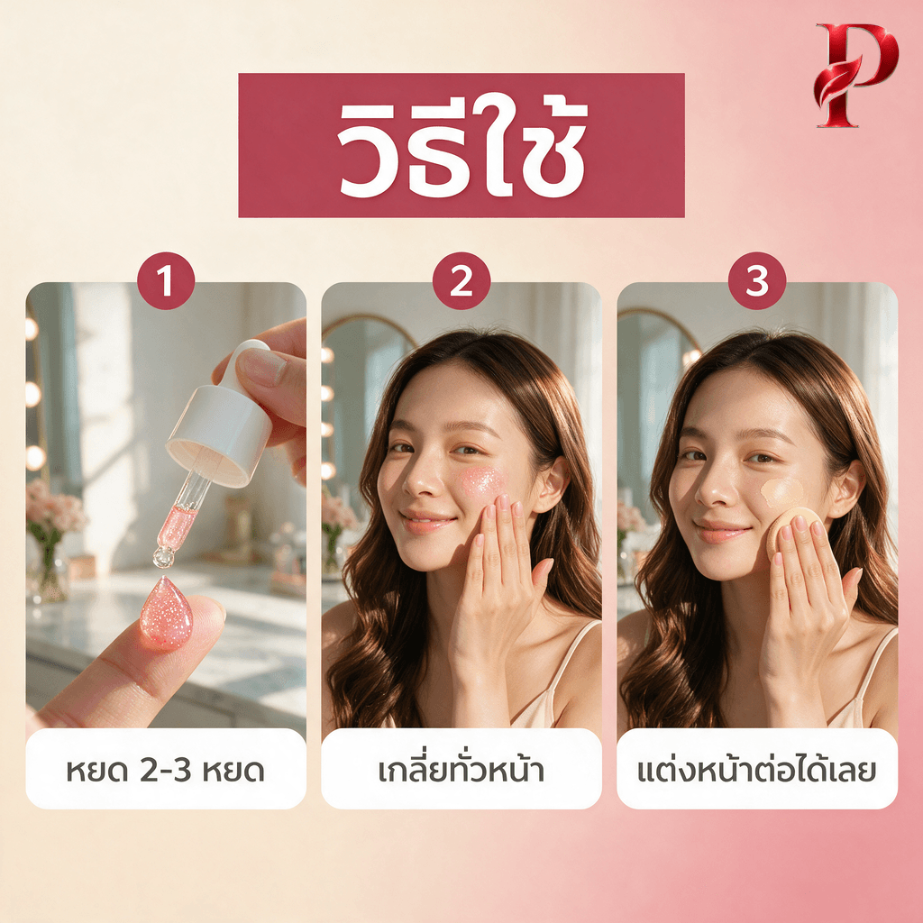 วิธีใช้เซรั่มฟิลเตอร์ผิวโกลว์ 3 ขั้นตอน