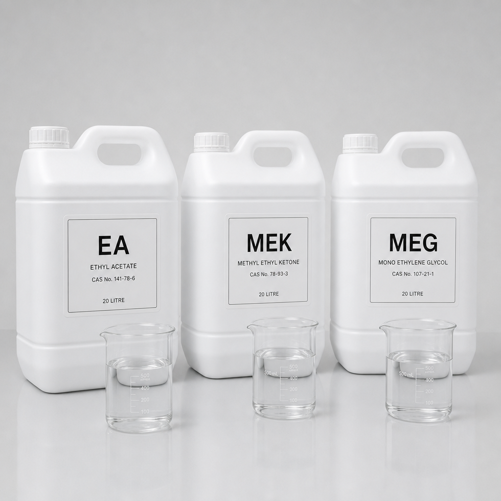 แกลลอน EA MEK MEG พร้อมบีกเกอร์ตัวทำละลายใส