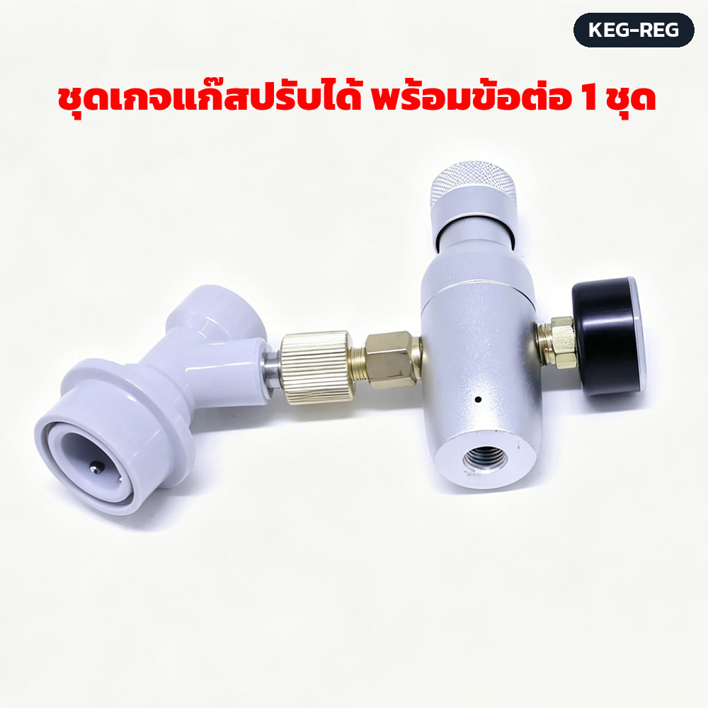 ชุดเกจวัดแรงดันแก๊ส CO2 พร้อมข้อต่อ Ball Lock