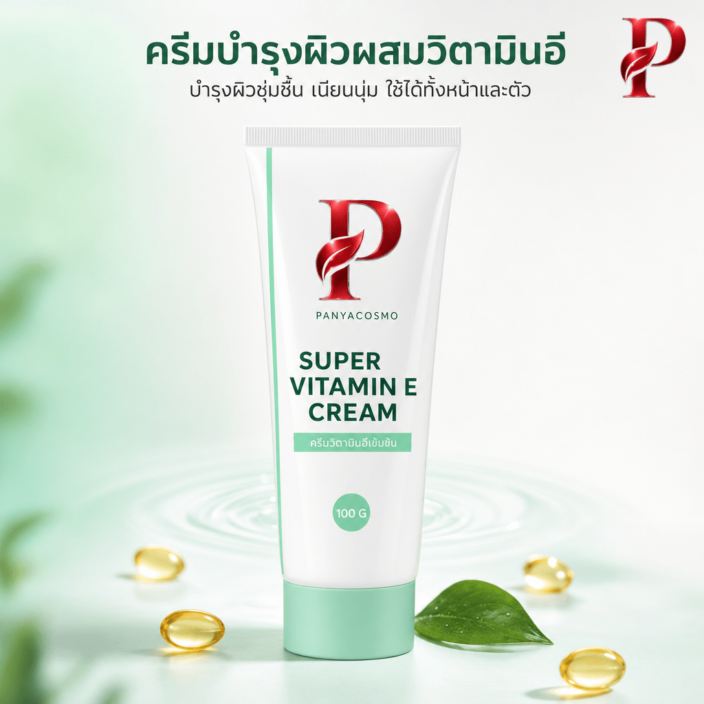 ครีมบำรุงผิวผสมวิตามินอี เนื้อบัลค์ รับผลิต OEM สร้างแบรนด์ — ปัญญาคอสโม ซูเปอร์ วิตามินอี ครีม (Pcosmo-415)