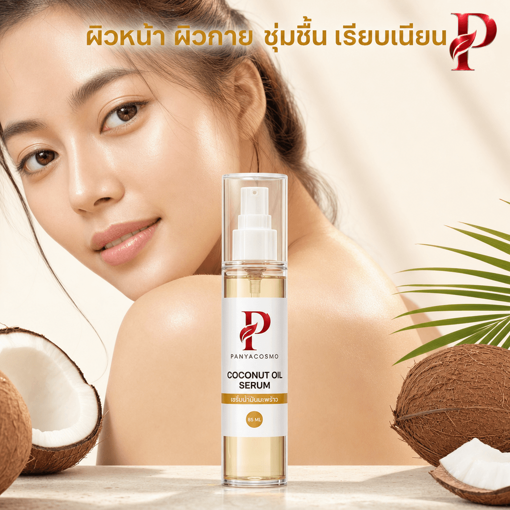 เซรั่มน้ำมันมะพร้าวบำรุงผิวหน้าและผิวกาย ชุ่มชื้น เรียบเนียน