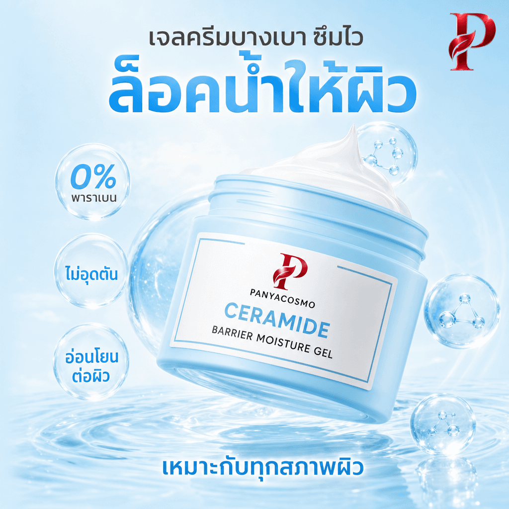 เนื้อเจลครีมเซราไมด์ บางเบา ซึมไว Pcosmo-588