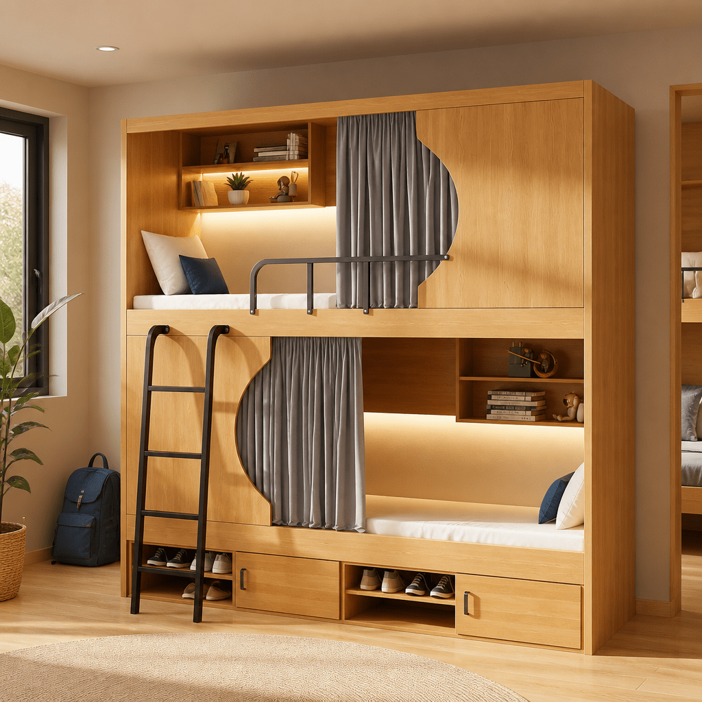 เตียงแคปซูล Sleep Pod เตียงสองชั้นแบบปิด