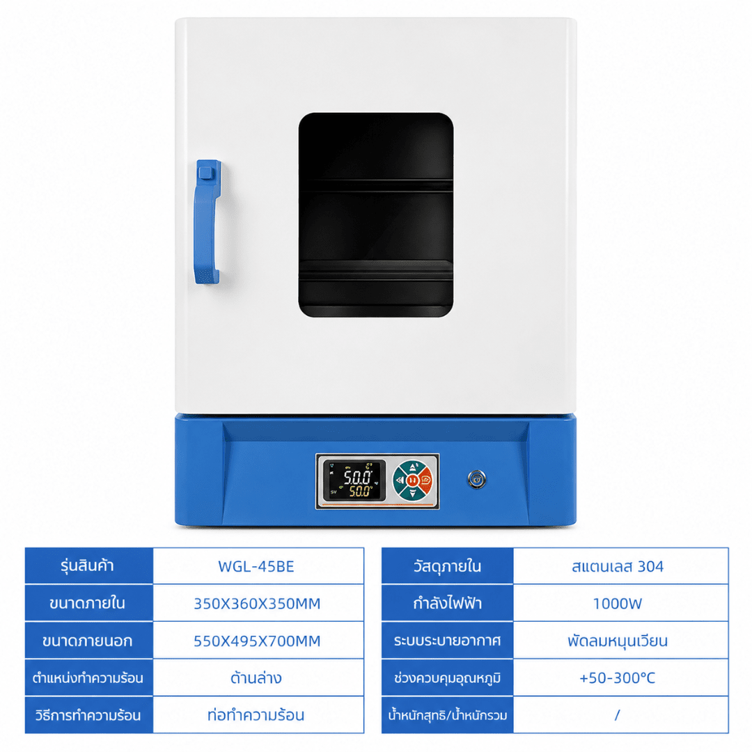 ตู้อบเป่าลมร้อนไฟฟ้า (Blast Drying Oven) เกรดอุตสาหกรรมและห้องแลบ – รายละเอียด 23