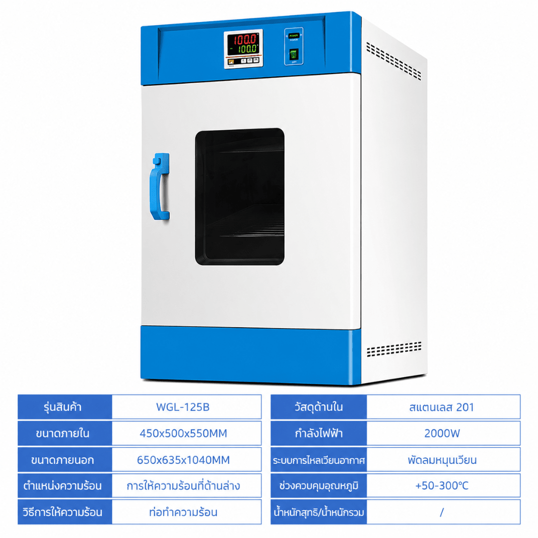 ตู้อบเป่าลมร้อนไฟฟ้า (Blast Drying Oven) เกรดอุตสาหกรรมและห้องแลบ – รายละเอียด 26