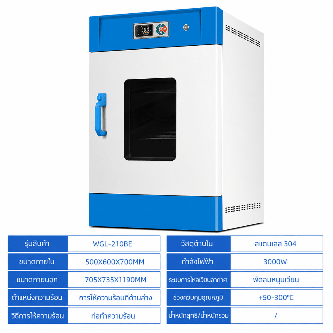 ตู้อบเป่าลมร้อนไฟฟ้า (Blast Drying Oven) เกรดอุตสาหกรรมและห้องแลบ – รายละเอียด 29
