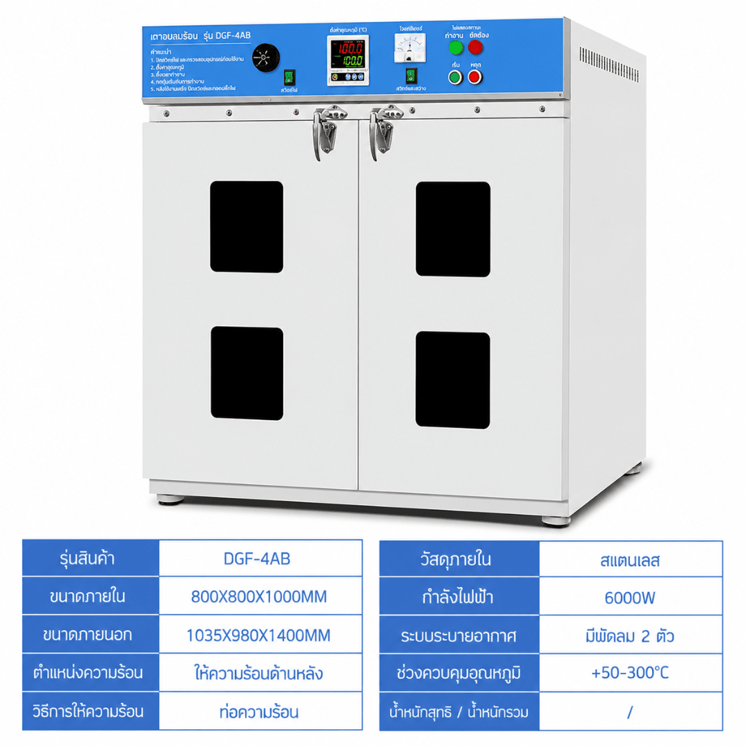 ตู้อบเป่าลมร้อนไฟฟ้า (Blast Drying Oven) เกรดอุตสาหกรรมและห้องแลบ – รายละเอียด 42