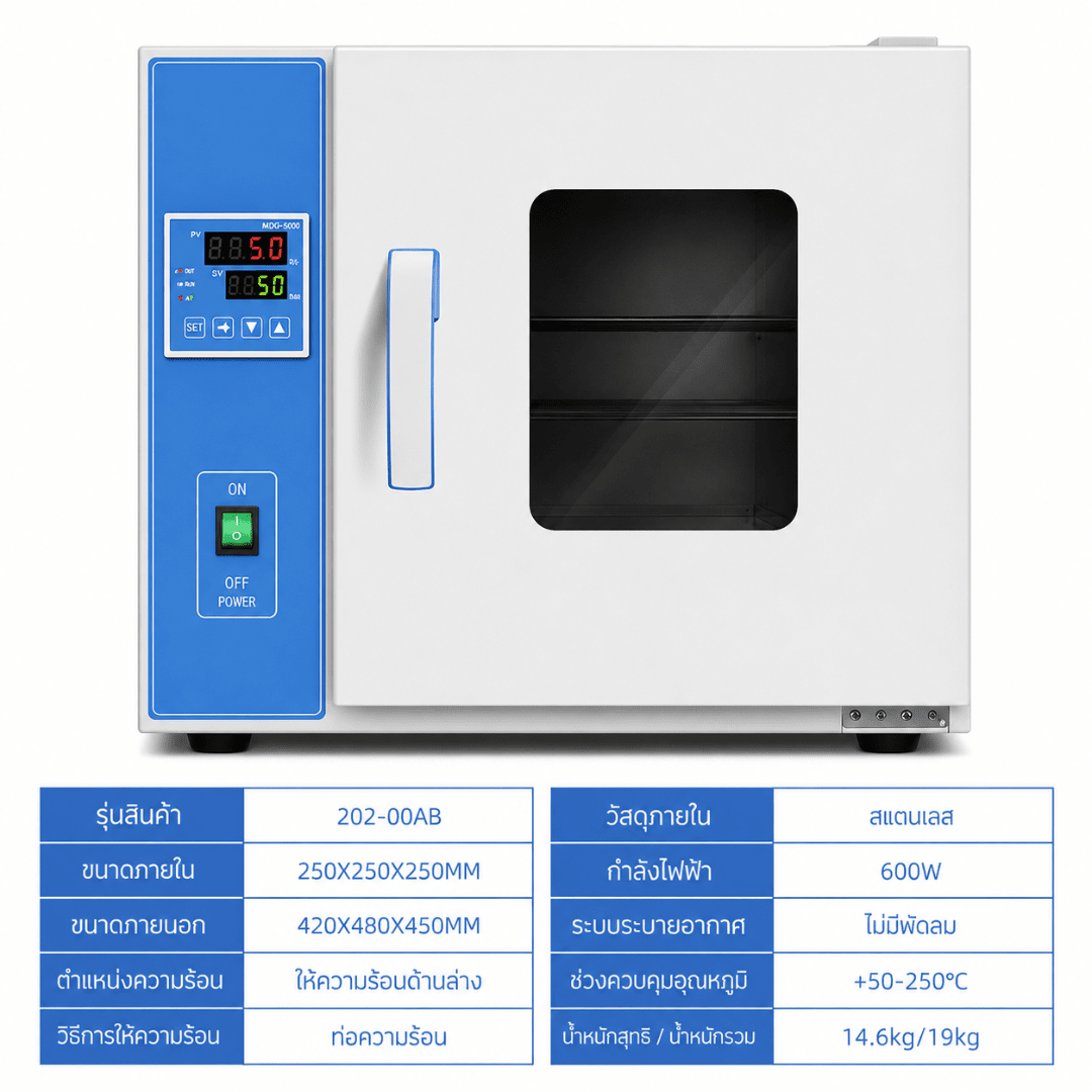ตู้อบเป่าลมร้อนไฟฟ้า (Blast Drying Oven) เกรดอุตสาหกรรมและห้องแลบ – รายละเอียด 43