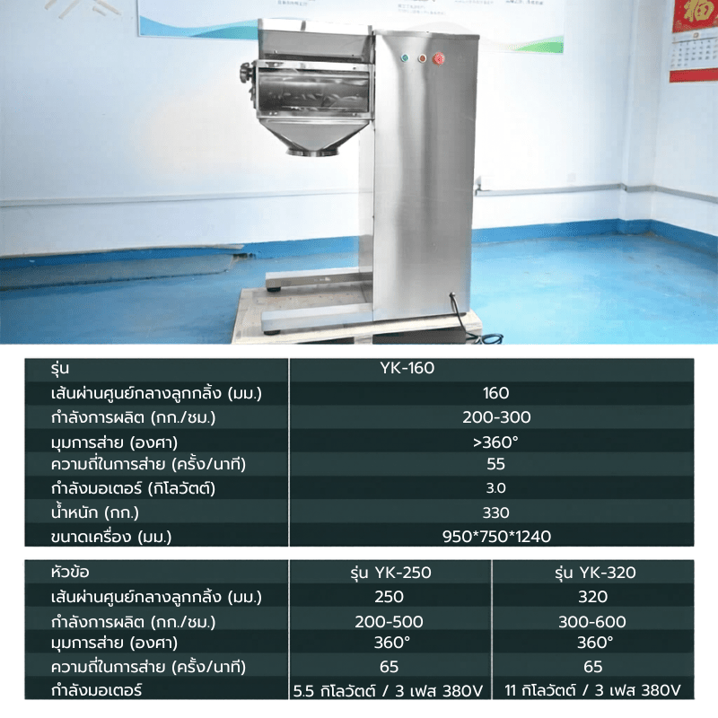 เครื่องบดและทำเม็ดแกรนูล (Swing Granulator) ซีรีส์ YK – รายละเอียด 12