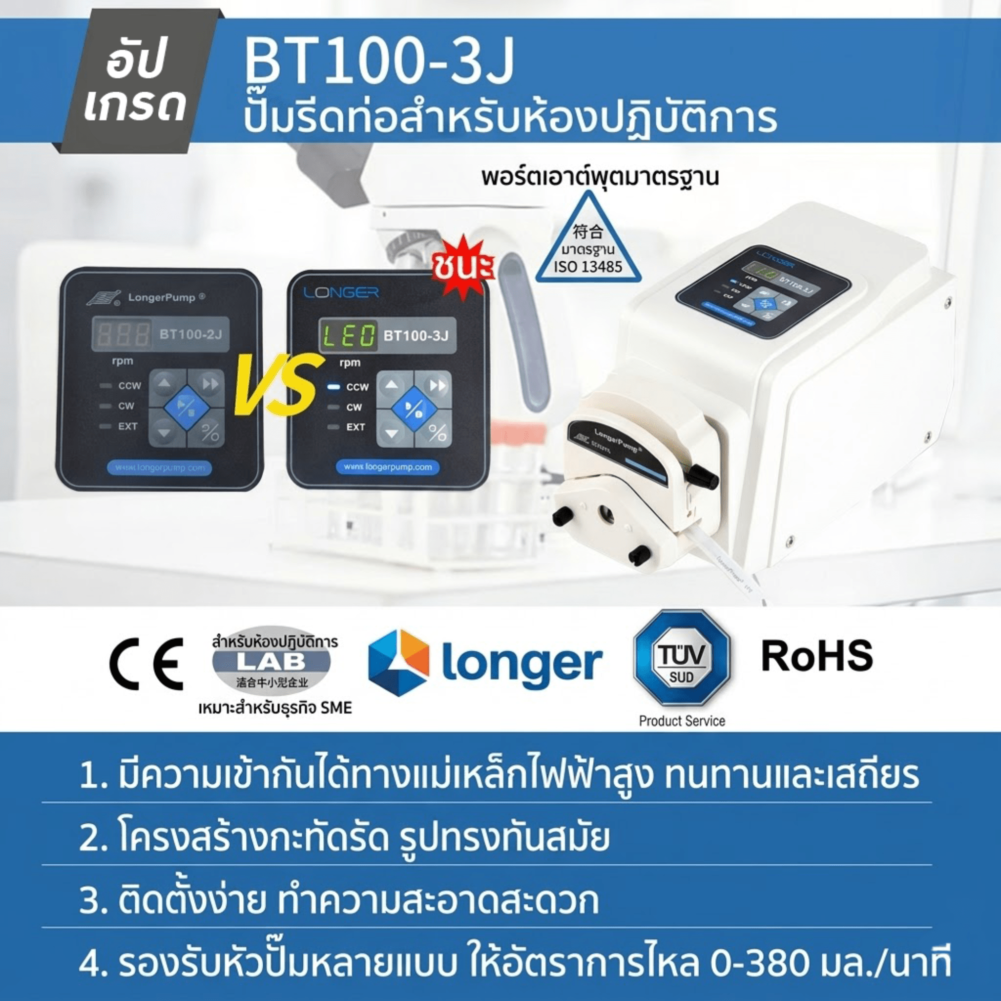 แม่นยำให้งานแล็บ! ด้วย BT100-3J ปั๊มรีดท่ออัจฉริยะ Peristaltic Pump – รายละเอียด 6