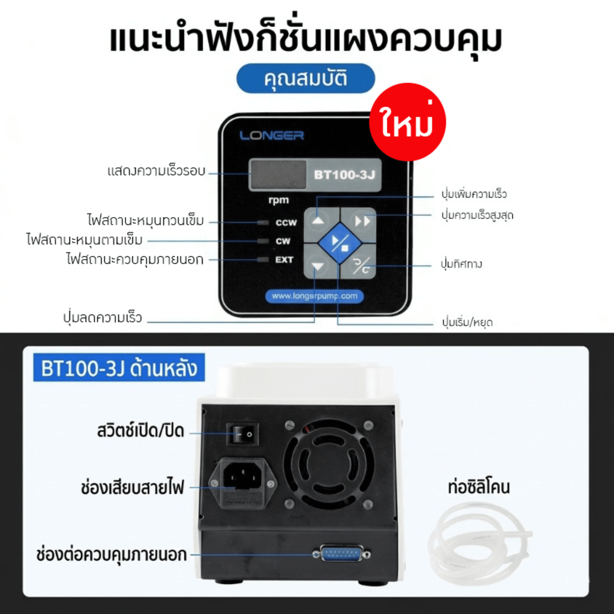 แม่นยำให้งานแล็บ! ด้วย BT100-3J ปั๊มรีดท่ออัจฉริยะ Peristaltic Pump – รายละเอียด 14