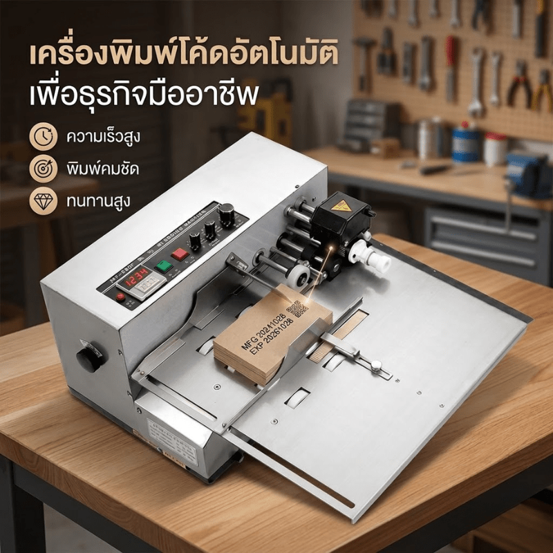 เครื่องพิมพ์รหัสโค้ดอัตโนมัติ รุ่น MY-380F (เครื่องตีตราหมึกก้อนแบบต่อเนื่อง) – รายละเอียด 1