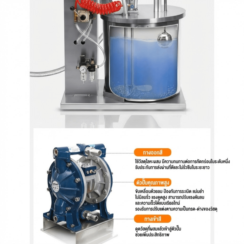 เครื่องกวนผสมสีและของเหลวระบบลม (Pneumatic Mixing Station) – รายละเอียด 12