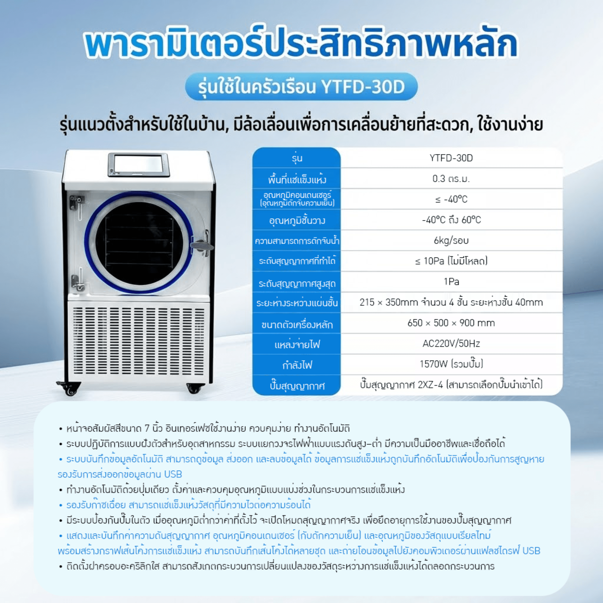เครื่อง Freeze Dryer รุ่น YTLG-10AN — ล็อคความสดใหม่ รักษาคุณค่าสารอาหาร – รูปที่ 6
