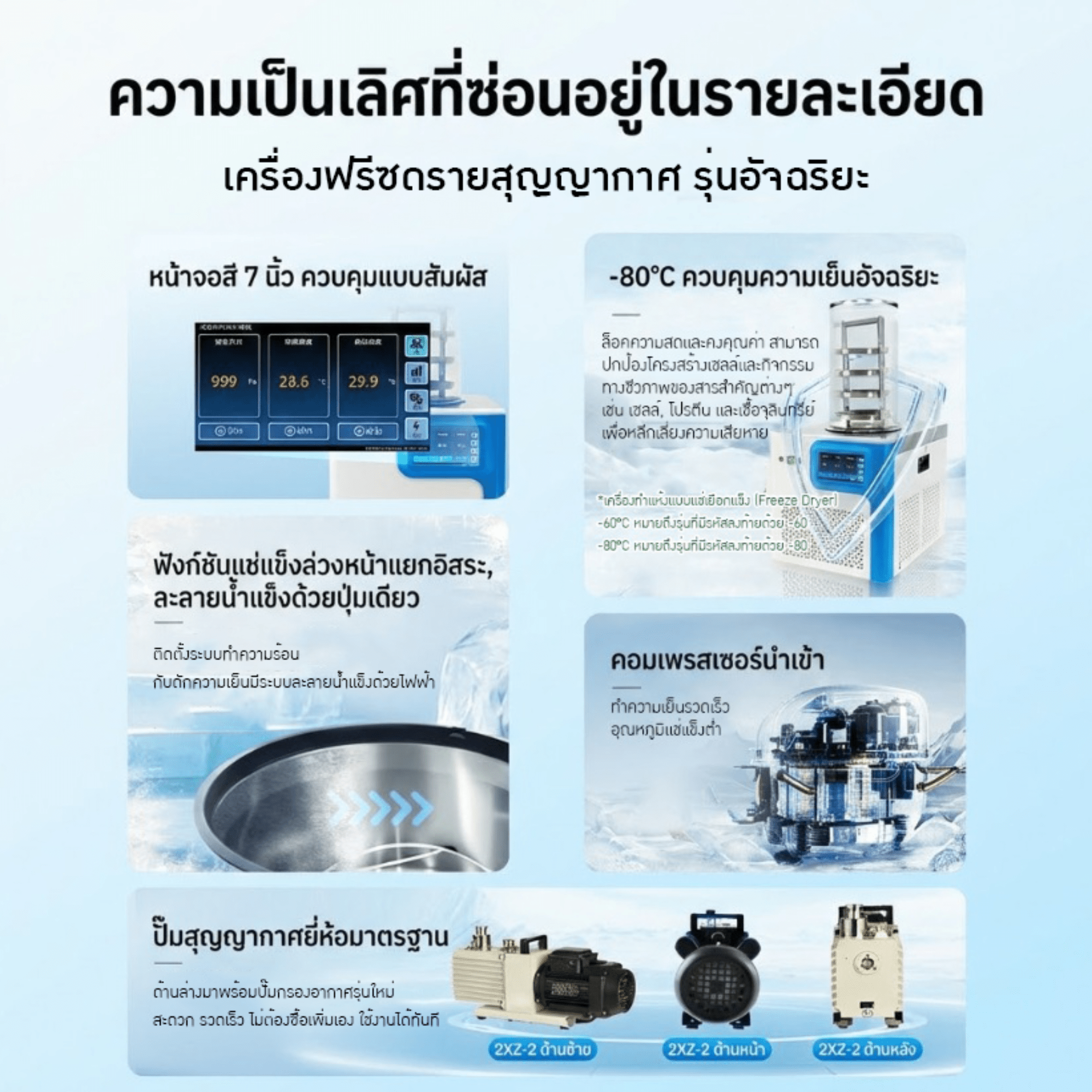 เครื่อง Freeze Dryer รุ่น YTLG-10AN — ล็อคความสดใหม่ รักษาคุณค่าสารอาหาร – รายละเอียด 13