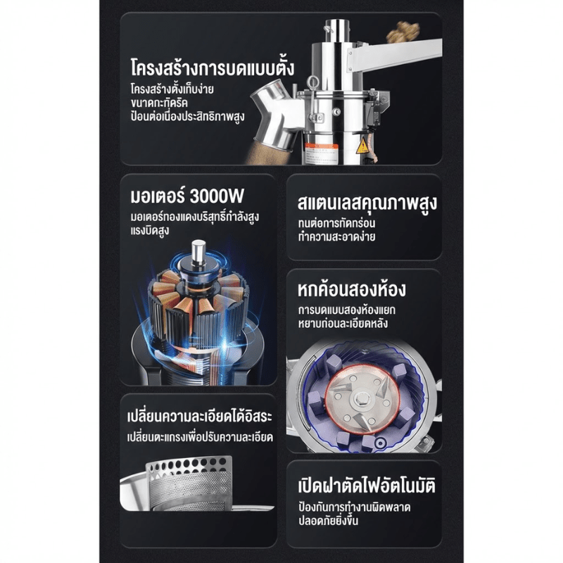 เครื่องบดผงสมุนไพรระบบต่อเนื่อง ตัวช่วยมือโปรสำหรับธุรกิจคุณ! LH – รายละเอียด 6