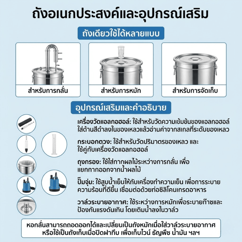 ชุดเดียวจบ! Home Distillery &amp; Fermentation Kit ZQL เครื่องกลั่น – รายละเอียด 25