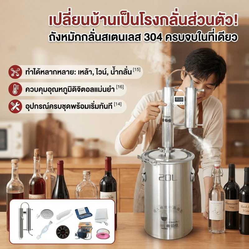 ชุดเดียวจบ! Home Distillery &amp; Fermentation Kit ZQL เครื่องกลั่น – รายละเอียด 28
