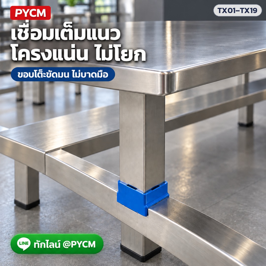ชุดโต๊ะโรงอาหาร – เชื่อมเต็มแนว โครงแน่น ไม่โยก ขอบโต๊ะขัดมน