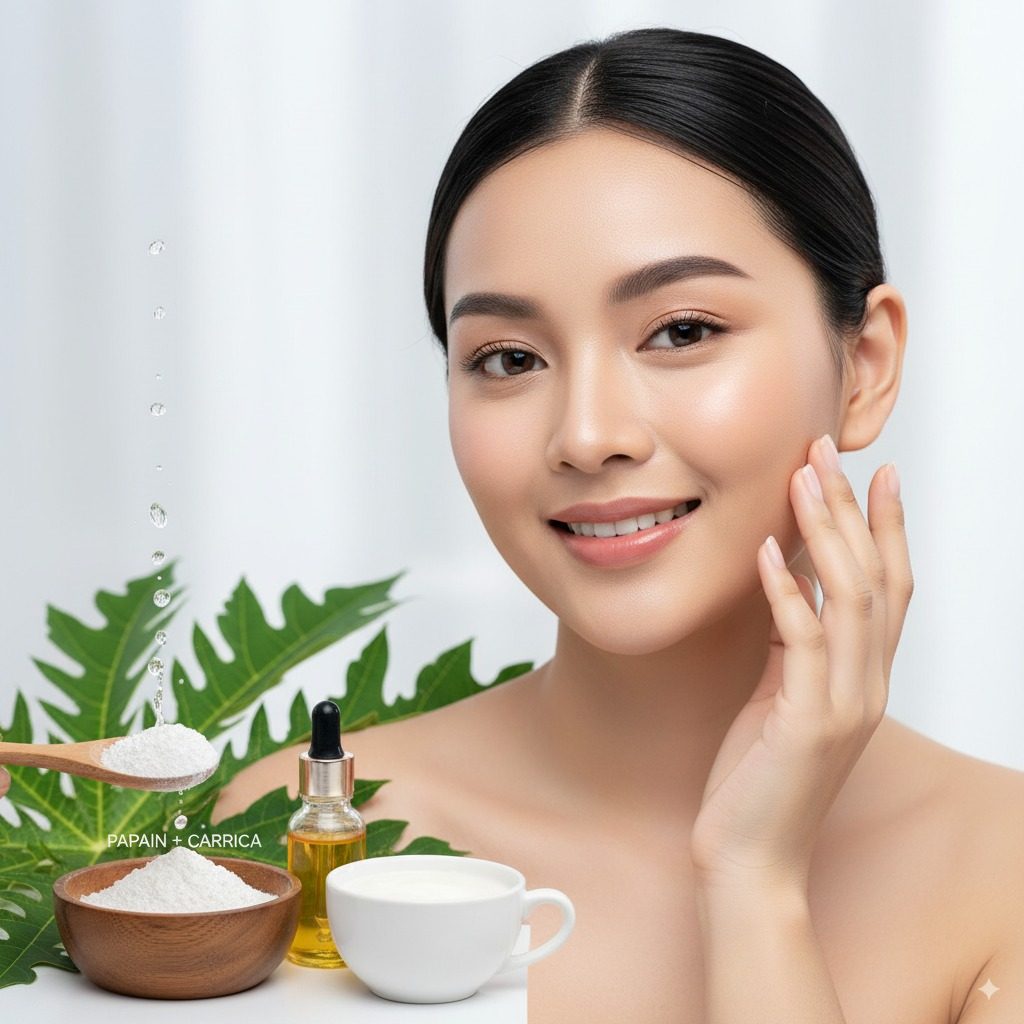 ✨ เผยผิวใหม่ กระจ่างใส เรียบเนียน ด้วย 🌿 ผงอาบเอนไซม์ คาริกาปาเปน (Papain + Carrica) 🌿 ✨ 21053