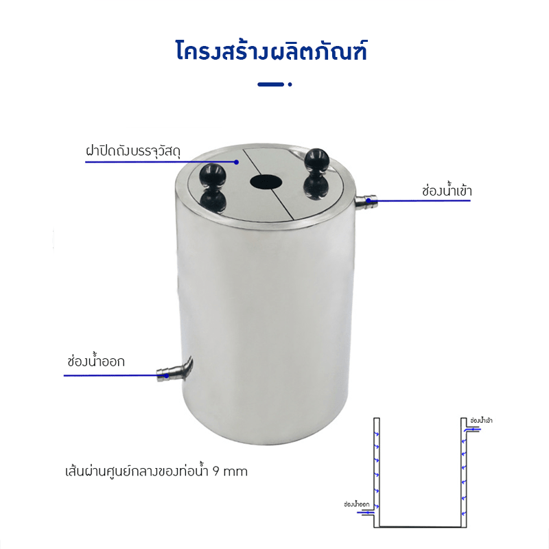 ถังสแตนเลส 2 ชั้น สำหรับเครื่องปั่น – รายละเอียด 6