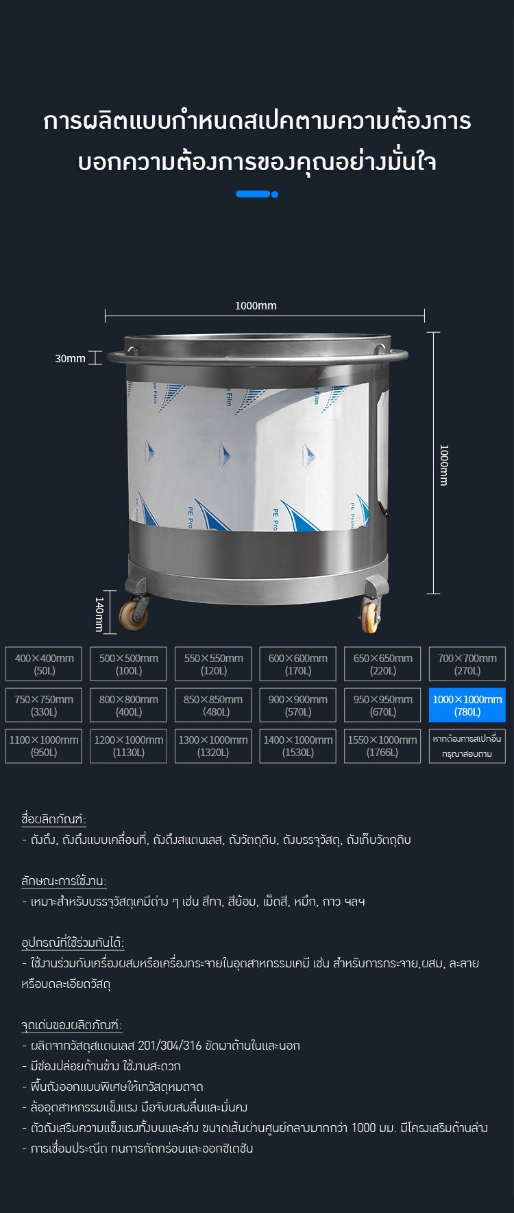 ถังสแตนเลสคุณภาพสูง 201/304/316 SST – รายละเอียด 7