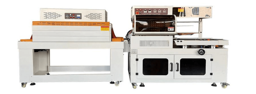 เครื่องซีลและห่อฟิล์มหดแบบอัตโนมัติรุ่น L รุ่น 450A + เครื่องอบฟิล์มหดแบบเป่าลมรุ่น 4522