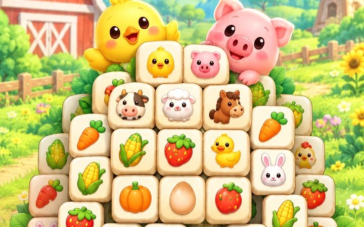เกมจับคู่ฟาร์ม จับไทล์สัตว์ให้ครบ 3 ฝึกสังเกตและวางแผน