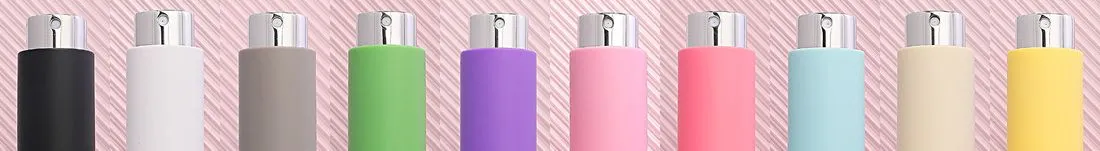 ขวดสเปรย์หัวสีเงิน 10 สี เรียงกัน